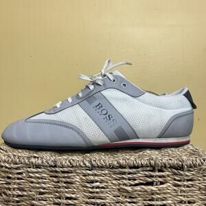 Hugo Boss Men’s White and grey Low Top Trainers Size EUR 44 Lace Up